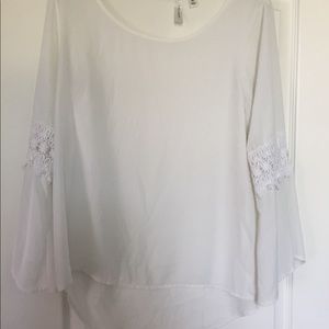 White bell sleeve top